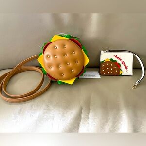 NWT Kate Spade New York Snack Bar 3D Hamburger Crossbody & Wristlet  Wallet